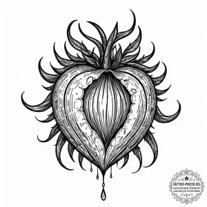 Tattoo sketch, xylocarp (woody fruit), data c... - эскиз тату (№1752493196_0, 14.07.2025 11:39) — tattoo-photo.ru