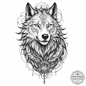 Tattoo sketch, guardian of the data stream, a... - эскиз тату (№1752493274_0, 14.07.2025 11:41) — tattoo-photo.ru
