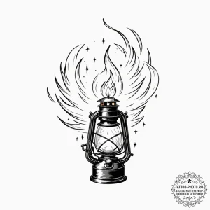 Tattoo sketch, light-speed lantern, an antiqu... - эскиз тату (№1752493790_0, 14.07.2025 11:49) — tattoo-photo.ru