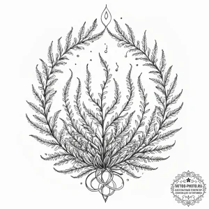 Tattoo sketch, undergrowth of quantum ferns,... - эскиз тату (№1752494271_0, 14.07.2025 11:57) — tattoo-photo.ru