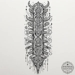 Tattoo sketch, primal programmer's totem, an... - эскиз тату (№1752498190_0, 14.07.2025 13:03) — tattoo-photo.ru