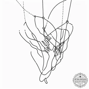 Tattoo sketch, invisible threads of control,... - эскиз тату (№1752498276_0, 14.07.2025 13:04) — tattoo-photo.ru