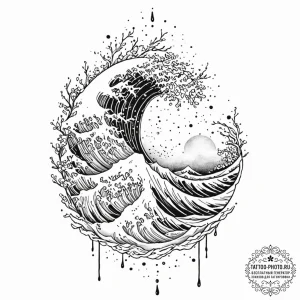 Tattoo sketch, drip painting galaxy, a galaxy... - эскиз тату (№1752498705_0, 14.07.2025 13:11) — tattoo-photo.ru