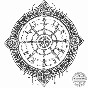 Tattoo sketch, nexus of ancient wisdom, an an... - эскиз тату (№1752498790_0, 14.07.2025 13:13) — tattoo-photo.ru