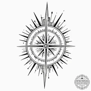 Tattoo sketch, jet stream compass, a stylized... - эскиз тату (№1752500476_0, 14.07.2025 13:41) — tattoo-photo.ru