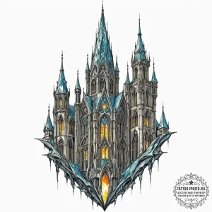 Tattoo sketch, neo-gothic network spire, a to... - эскиз тату (№1752500641_0, 14.07.2025 13:44) — tattoo-photo.ru