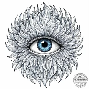 Tattoo sketch, yeti's glacial gaze (data ice)... - эскиз тату (№1752500723_0, 14.07.2025 13:45) — tattoo-photo.ru