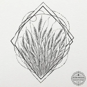 Tattoo sketch, yielding field, quantum harves... - эскиз тату (№1752500809_0, 14.07.2025 13:46) — tattoo-photo.ru
