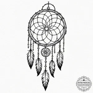 Tattoo sketch, digital dreamcatcher, a tradit... - эскиз тату (№1752501469_0, 14.07.2025 13:57) — tattoo-photo.ru
