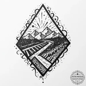 Tattoo sketch, zesty zigzag of progress, a dy... - эскиз тату (№1752501725_0, 14.07.2025 14:02) — tattoo-photo.ru