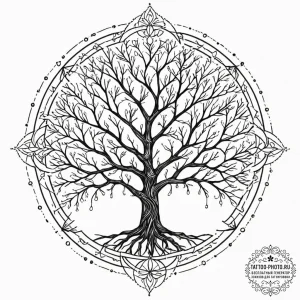 Tattoo sketch, evolving algorithm tree, a tre... - эскиз тату (№1752502662_0, 14.07.2025 14:17) — tattoo-photo.ru