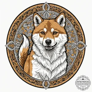 Tattoo sketch, byzantine mosaic style portrai... - эскиз тату (№1752502748_0, 14.07.2025 14:19) — tattoo-photo.ru