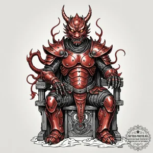 Tattoo sketch, usurper robot king, a powerful... - эскиз тату (№1752503342_0, 14.07.2025 14:29) — tattoo-photo.ru