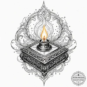 Tattoo sketch, illuminated inkwell, an antiqu... - эскиз тату (№1752503513_0, 14.07.2025 14:31) — tattoo-photo.ru