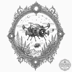Tattoo sketch, curiosity cabinet of the futur... - эскиз тату (№1752503599_0, 14.07.2025 14:33) — tattoo-photo.ru