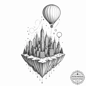 Tattoo sketch, elevated thought balloon, a cl... - эскиз тату (№1752503685_0, 14.07.2025 14:34) — tattoo-photo.ru