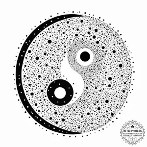 Tattoo sketch, duality of data, a yin-yang sy... - эскиз тату (№1752505480_0, 14.07.2025 15:04) — tattoo-photo.ru