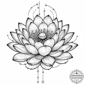 Tattoo sketch, lotus of living data, a beauti... - эскиз тату (№1752505564_0, 14.07.2025 15:06) — tattoo-photo.ru