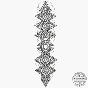 Tattoo sketch, uplifted ai totem, a stylized... - эскиз тату (№1752506505_0, 14.07.2025 15:21) — tattoo-photo.ru