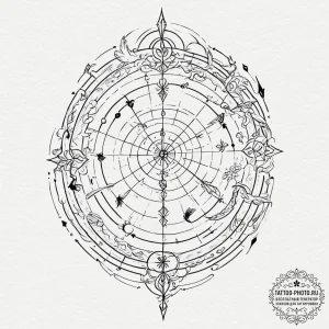 Tattoo sketch, quill-written destiny map, a p... - эскиз тату (№1752507054_0, 14.07.2025 15:30) — tattoo-photo.ru