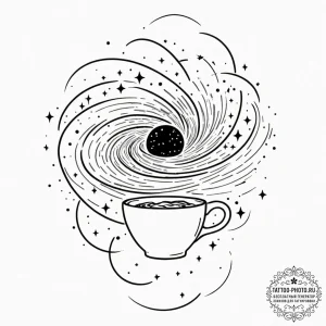 Tattoo sketch, black hole depicted as a swirl... - эскиз тату (№1752507960_0, 14.07.2025 15:46) — tattoo-photo.ru