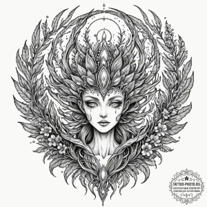 Tattoo sketch, xylograph of xeno-flora (biolu... - эскиз тату (№1752508131_0, 14.07.2025 15:48) — tattoo-photo.ru