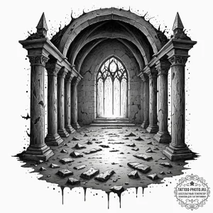 Tattoo sketch, vampire's crypt, digital dust,... - эскиз тату (№1752509327_0, 14.07.2025 16:08) — tattoo-photo.ru