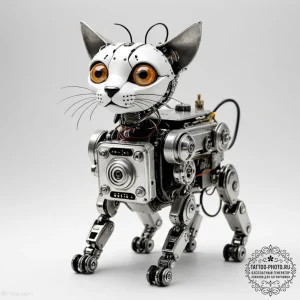 Tattoo sketch, upcycled robot pet, a small, c... - эскиз тату (№1752509671_0, 14.07.2025 16:14) — tattoo-photo.ru
