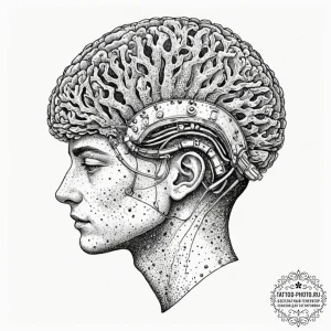 Tattoo sketch, deep thought diver, a figure i... - эскиз тату (№1752510010_0, 14.07.2025 16:20) — tattoo-photo.ru