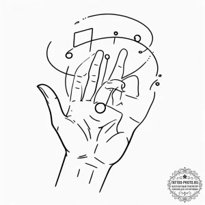 Tattoo sketch, unseen user interface, a human... - эскиз тату (№1752510180_0, 14.07.2025 16:23) — tattoo-photo.ru