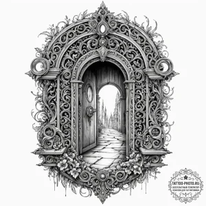 Tattoo sketch, memory palace keyhole, a class... - эскиз тату (№1752510863_0, 14.07.2025 16:34) — tattoo-photo.ru