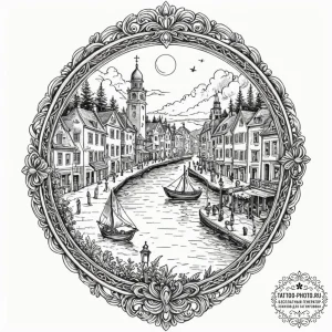 Tattoo sketch, locket of parallel lives, an o... - эскиз тату (№1752511803_0, 14.07.2025 16:50) — tattoo-photo.ru