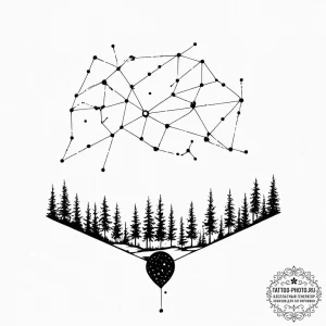Tattoo sketch, firefly constellation map, a c... - эскиз тату (№1752512571_0, 14.07.2025 17:02) — tattoo-photo.ru