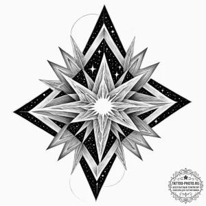 Tattoo sketch, zenith star ziggurat, a toweri... - эскиз тату (№1752513598_0, 14.07.2025 17:19) — tattoo-photo.ru