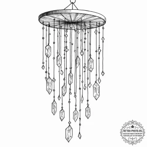 Tattoo sketch, wind chimes of data streams, a... - эскиз тату (№1752514568_0, 14.07.2025 17:36) — tattoo-photo.ru