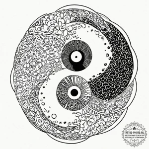 Tattoo sketch, elemental equilibrium, a perfe... - эскиз тату (№1752515162_0, 14.07.2025 17:46) — tattoo-photo.ru