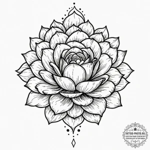 Tattoo sketch, unfolding cosmic flower, a bea... - эскиз тату (№1752515419_0, 14.07.2025 17:50) — tattoo-photo.ru