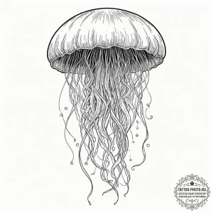 Tattoo sketch, jellyfish jellyfish data swarm... - эскиз тату (№1752516102_0, 14.07.2025 18:01) — tattoo-photo.ru