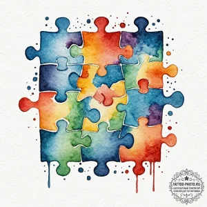 Tattoo sketch, infinite puzzle piece, a singl... - эскиз тату (№1752516188_0, 14.07.2025 18:03) — tattoo-photo.ru
