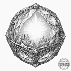 Tattoo sketch, memory crystal orb, a clear, p... - эскиз тату (№1752517299_0, 14.07.2025 18:21) — tattoo-photo.ru