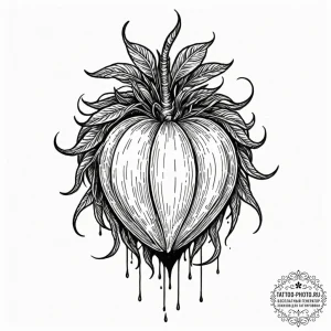 Tattoo sketch, xylocarp (woody fruit), data c... - эскиз тату (№1752517731_0, 14.07.2025 18:28) — tattoo-photo.ru