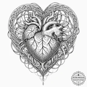 Tattoo sketch, tesseract heart, infinite love... - эскиз тату (№1752517902_0, 14.07.2025 18:31) — tattoo-photo.ru
