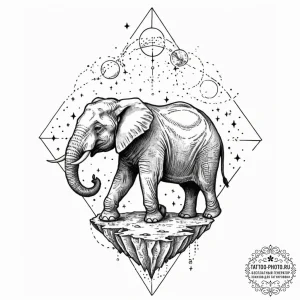 Tattoo sketch, existential elephant, a majest... - эскиз тату (№1752518332_0, 14.07.2025 18:38) — tattoo-photo.ru