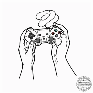 Tattoo sketch, ghostly gamer's hand, a transl... - эскиз тату (№1752518927_0, 14.07.2025 18:48) — tattoo-photo.ru