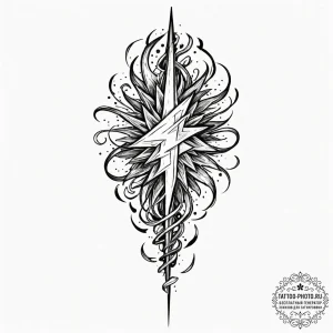 Tattoo sketch, lightning rod of ideas, a tall... - эскиз тату (№1752519015_0, 14.07.2025 18:50) — tattoo-photo.ru