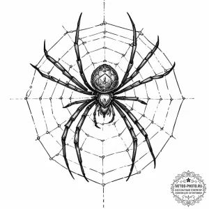 Tattoo sketch, orb weaver's digital prey, a d... - эскиз тату (№1752519874_0, 14.07.2025 19:04) — tattoo-photo.ru