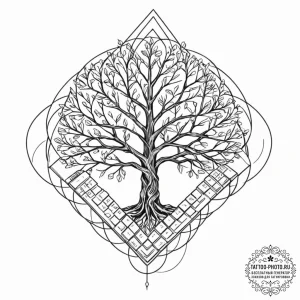 Tattoo sketch, keyboard tree, a small, delica... - эскиз тату (№1752520044_0, 14.07.2025 19:07) — tattoo-photo.ru