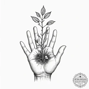 Tattoo sketch, withered hand, glimmer of hope... - эскиз тату (№1752521628_0, 14.07.2025 19:33) — tattoo-photo.ru