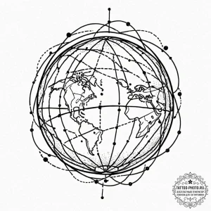 Tattoo sketch, pulse of the planet's network,... - эскиз тату (№1752521703_0, 14.07.2025 19:35) — tattoo-photo.ru