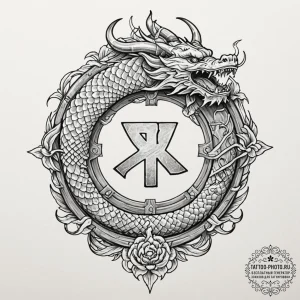Tattoo sketch, viking shield, holographic run... - эскиз тату (№1752521779_0, 14.07.2025 19:36) — tattoo-photo.ru
